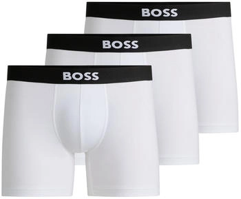 Hugo Boss Dreier-Pack eng anliegende Boxershorts aus Stretch-Baumwolle mit Logos - Style BoxerBr 3P ONE 50544272 Weiß Hugo Boss Dreier-Pack eng anliegende Boxershorts aus Stretch-Baumwolle mit Logos - Style BoxerBr 3P ONE 50544272 Weiß