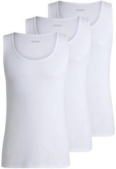 Hugo Boss Dreier-Pack Tanktops aus Baumwolle mit Logo-Stickerei - Style TankTop3P RibClassic 50542132 Weiß