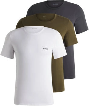 Hugo Boss Dreier-Pack T-Shirts aus Baumwolle mit Logo-Stickerei - Style TShirtRN 3P Classic 50532470 Weiß / Grün / Grau Hugo Boss Dreier-Pack T-Shirts aus Baumwolle mit Logo-Stickerei - Style TShirtRN 3P Classic 50532470 Weiß / Grün / Grau