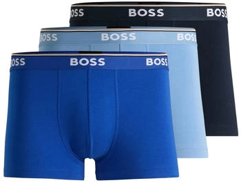 Hugo Boss Dreier-Pack eng anliegende Boxershorts aus Stretch-Baumwolle mit kurzem Bein und Logos am Bund - Style Trunk 3P Power 50531684 Blau