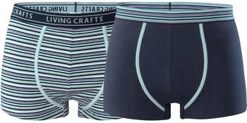 Living Crafts Bio-Boxershorts 'RICHARD' 2er-Pack navy blau