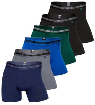 JBS Long Short Pant 6er Pack Bamboo schwarz grün blau grau