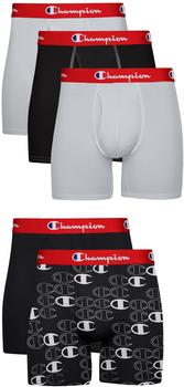 Champion Boxer Briefs Everyday Active Lightweight Stretch Retroshorts schwarz grau 5er Pack