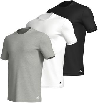 Adidas Unterhemd Shirt Kurzarm 3er Pack Active Core Cotton blau schwarz