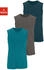 H.I.S Jeans Muscleshirt 3er-Pack dunkelpetrol dunkelgrau petrol