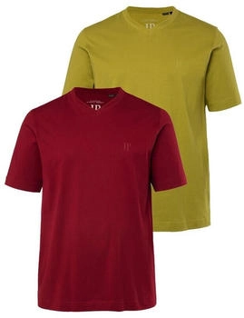 JP 1880 Herren T-Shirts 2er-Pack bordeauxrot