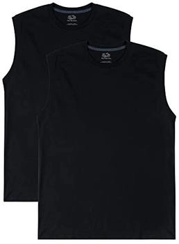 Fruit of the Loom Eversoft Cotton Unterhemd Muscle 2er-Pack schwarz