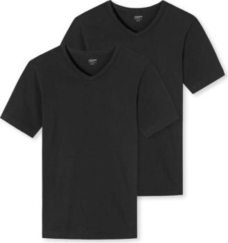 Schiesser 2PACK T-shirt V-Ausschnitt schwarz