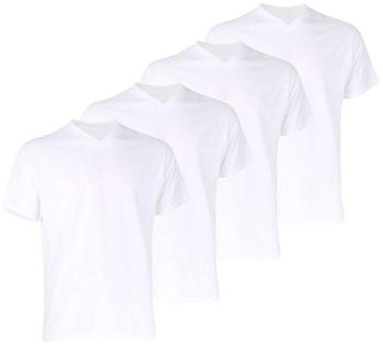 Götzburg T-Shirts V-Ausschnitt uni Nackenband Baumwolle 4er Pack