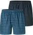 Schiesser Boxershorts 2er-Pack Webware Karo blau - Boxershorts Multipack (182428-911)