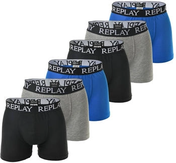 Replay Boxershorts 6er Pack baumwolle logo einfarbig