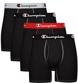 Champion Boxer Briefs Total Support Pouch Baumwolle stretch schwarz 4er-Pack
