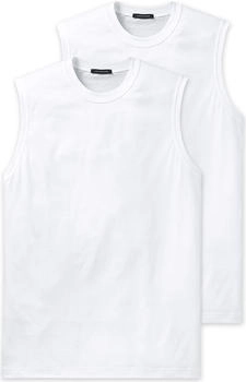 Schiesser Shirt 0 0 American T-Shirt 2-St ärmellos weiß