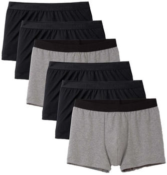 Calida Boxer Herren 6er Pack baumwolle schwarz grau
