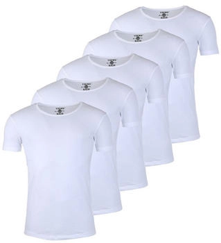 Young & Rich Uni T-Shirt Rundhals körperbetontes Basic Tee Vintage Look 1702 weiß