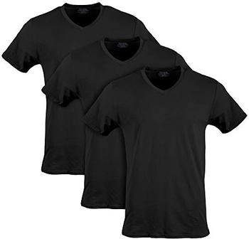 Gildan Stretch T-Shirts Mehrpack schwarz V-Ausschnitt