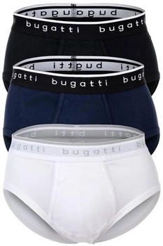 Bugatti Slips 3er Pack feinripp baumwolle einfarbig