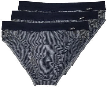 Cito 3er Pack Herren Slip cotton flex grau melange deep navy