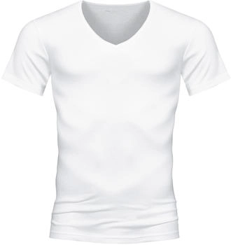 Mey T-Shirt Herren V-Ausschnitt baumwolle wei&szlig;