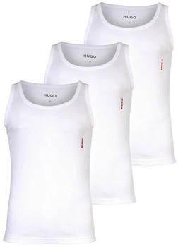 HUGO Unterhemden Tank Top Tripplet Pack Doppelripp Baumwolle wei&szlig;