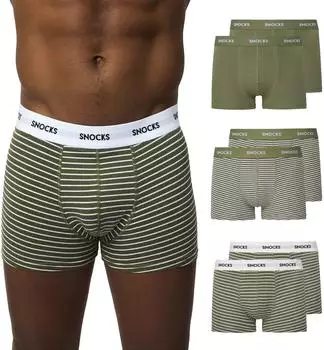 Snocks Boxershorts olivgrünen Streifen