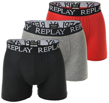 Replay Boxershorts 3er Pack Baumwolle Logo einfarbig