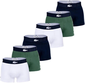 Lacoste Boxer 6er Pack baumwolle dunkelblau grau grün weiß
