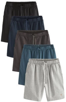 Next Fashion Leichte Regular Fit Shorts 5er-Pack schwarz blau grau