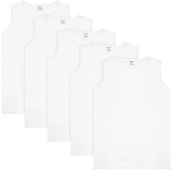 Brubaker 5er Pack Herren Unterhemden baumwolle extra lang