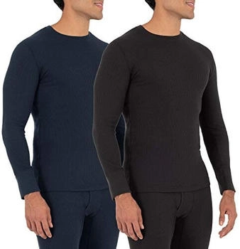 Fruit of the Loom Recycled Waffle Thermal Underwear Crew Top schwarz marineblau
