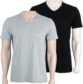 Emporio Armani 2P V-Neck T-Shirts schwarz grau