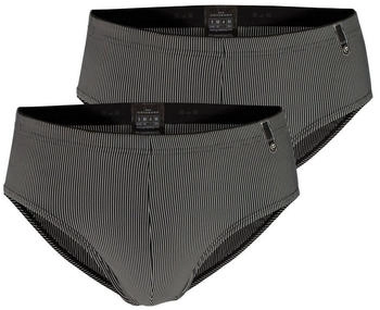 G&ouml;tzburg Microfaser Slips 2er Pack schwarz wei&szlig; gestreift