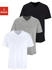 H.I.S Jeans T-Shirt 3er-Pack V-Ausschnitt baumwolle grau-meliert weiß schwarz