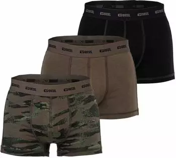 Diesel Boxershort Baumwolle 3er Pack schwarz braun grün