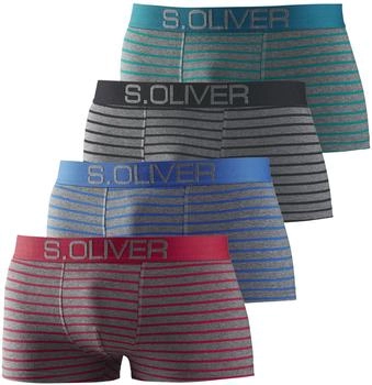 s.Oliver Hipster 4er Pack grau-schwarz grün-grau blau-grau rot-grau gestreift