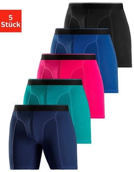 Le Jogger Langer Boxer 5er-Pack navy türkis pink blau schwarz