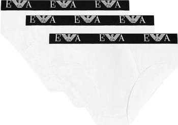 Emporio Armani Herren Slips 3er Pack BOLD MONOGRAM Stretch Cotton weiß