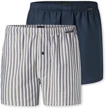 Schiesser Boxershorts 2er-Pack baumwolle 908 blau