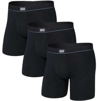 Saxx Essential Cotton Brief Fly 3er Pack Boxer schwarz