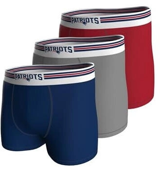 NFL Patriots 3pk Boxershorts navy grau rot