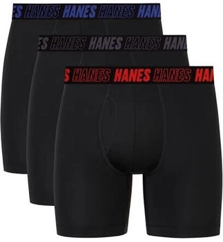 Hanes Moves Performance Boxershorts Schwarz