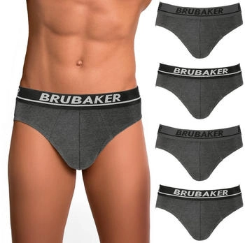 Brubaker Herren Slip 4er Pack Unifarben Stretch