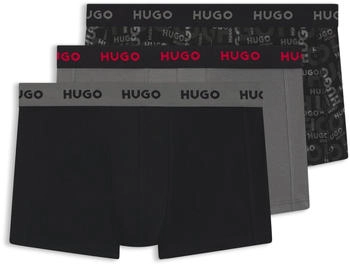 HUGO Dreier-Pack Boxershorts aus Stretch-Baumwolle mit Logo-Bund Style TRUNK TRIPLET DESIGN 50532550 Schwarz / Grau