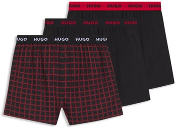 HUGO Dreier-Pack Boxershorts aus Baumwolle mit Logos am Bund Style WOVEN BOXER TRIPLET 50532565 Gemustert
