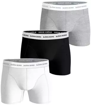 Björn Borg Boxer 3er Pack figurbetont-cotton stretch bunt grau