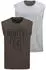 Man's World Muscleshirt 2er-Pack ärmellos bedruckt grau-mel oliv