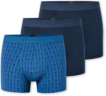 Schiesser Trunks baumwolle blau gemustert