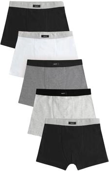 Next Fashion Boxershorts hellgrau graumeliert schwarz weiß