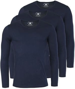 Young & Rich Longsleeve V-Ausschnitt slimfit 3er Pack