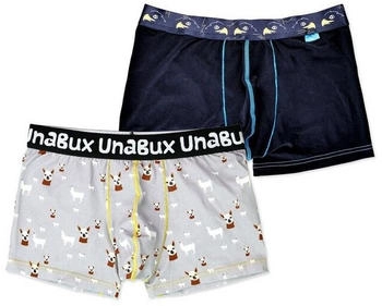 Unabux Boxershorts 2er-Pack blau/grau